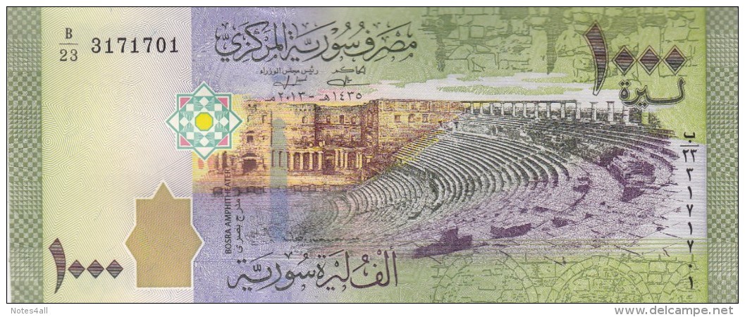 SYRIA 50 100 200 500 1000 LIRA  2009 2013 P-112 113 114 115 116 P-NEW Uncirculated SET */* - Syrie