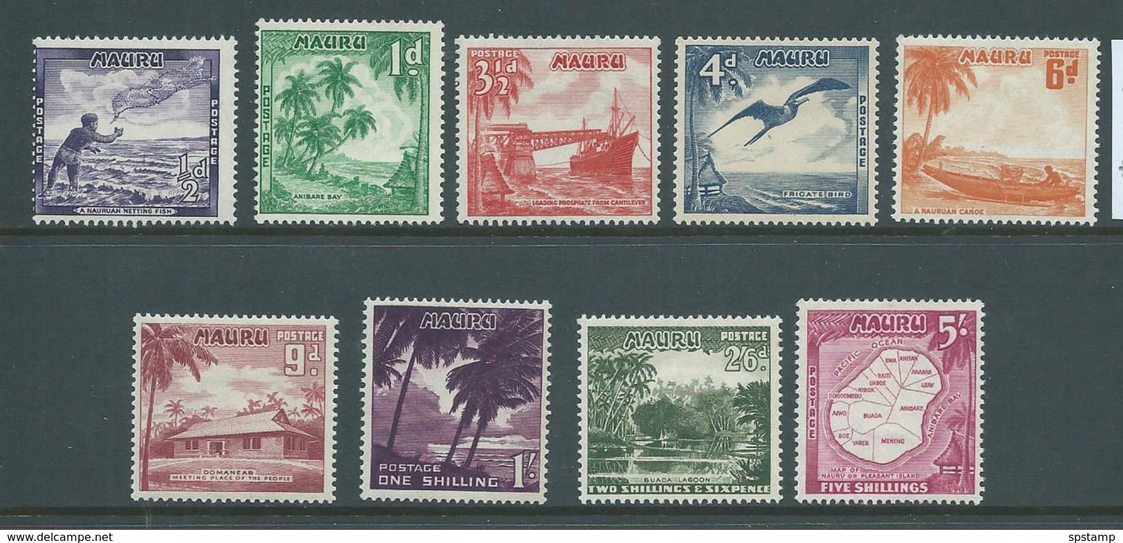 Nauru 1954 Definitive Set 9 Fine Mint - Nauru