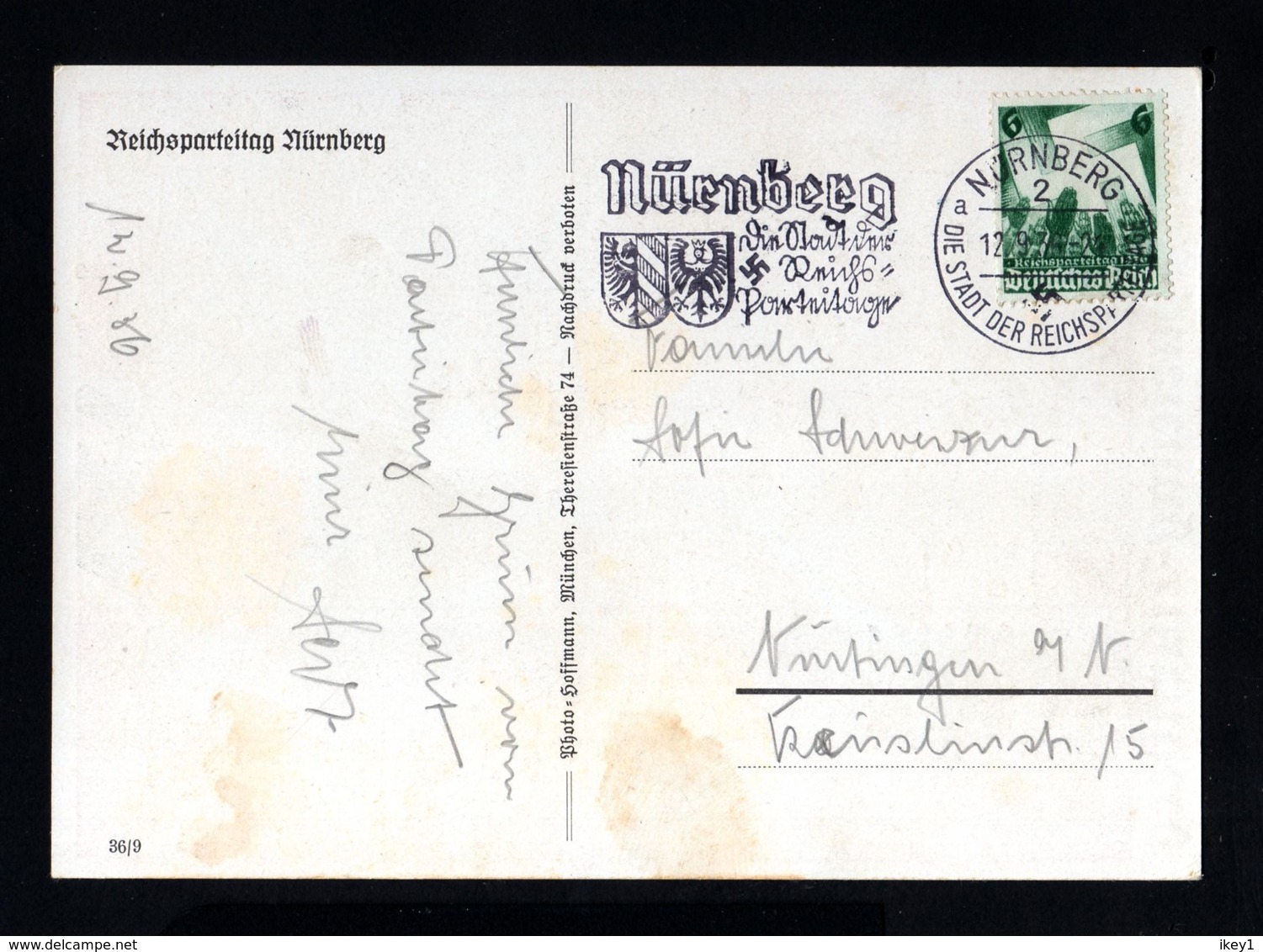 00001-GERMAN EMPIRE-MILITARY PROPAGANDA POSTCARD REICHSPARTEITAGE Nurnberg.1936.WWII.DEUTSCHES REICH.Postkarte. - Weltkrieg 1939-45