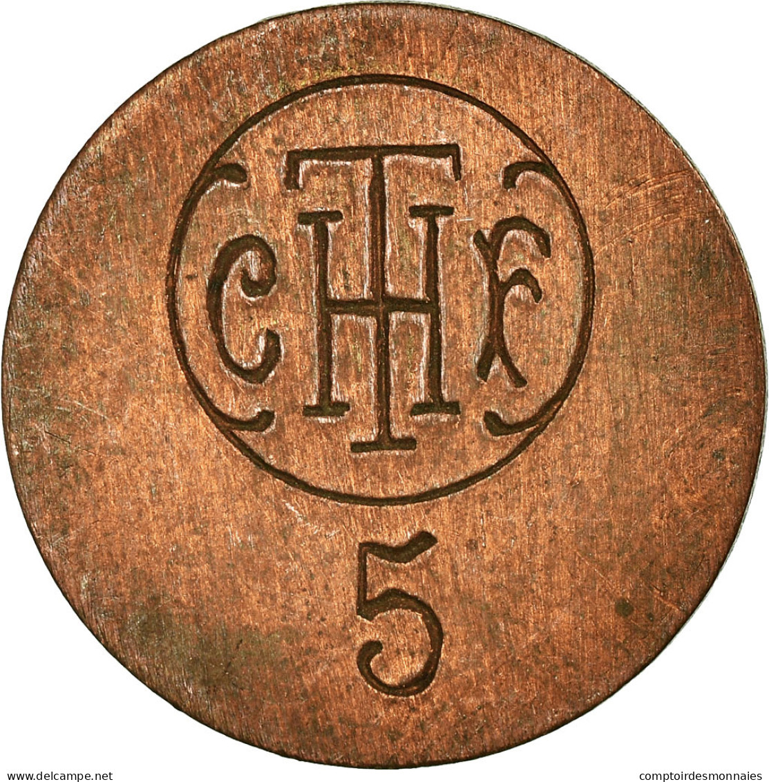 Monnaie, France, C.F.T.H (Cie Française Thomson-Houston), Paris, 5 Centimes - Monétaires / De Nécessité