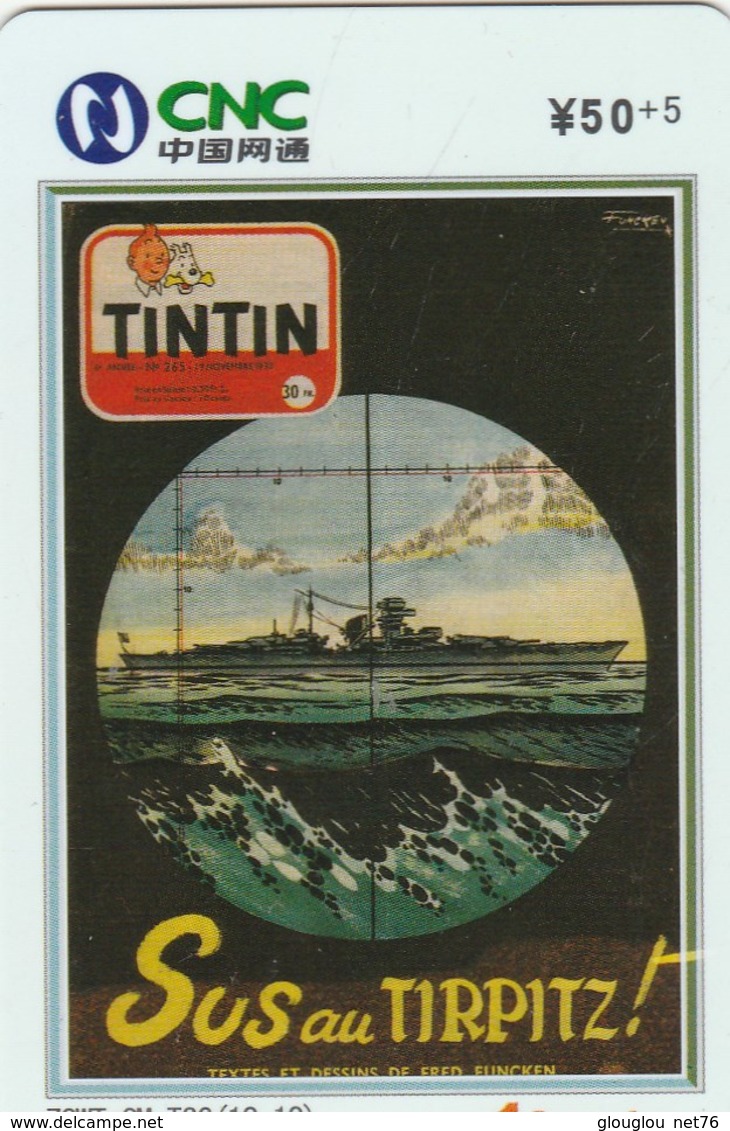 TELECARTE ASIATIQUE...TINTIN    .SUS AU TIRPITZ ! - Comics