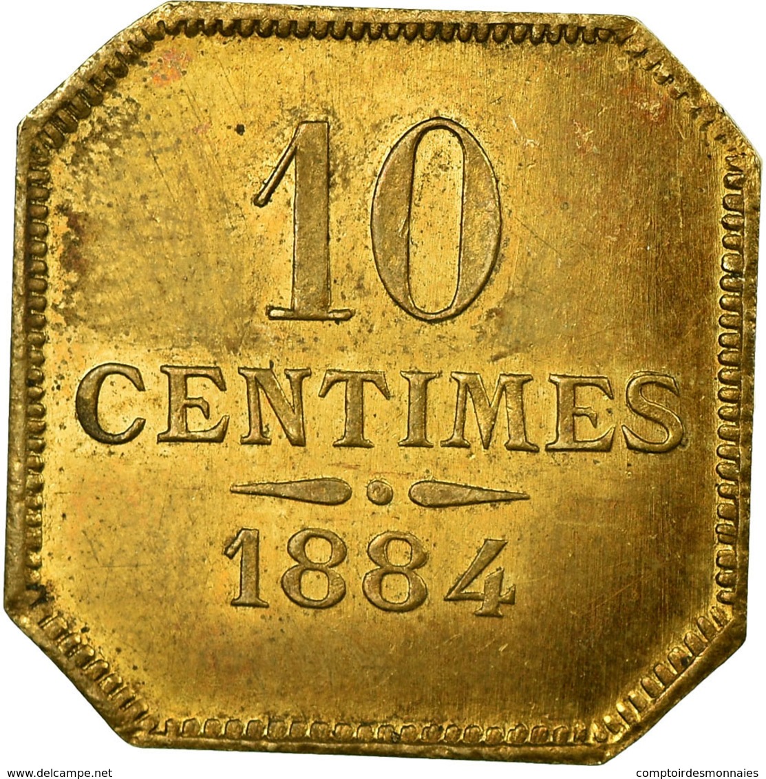 Monnaie, France, Filature De L'Abbaye, Yerres, 10 Centimes, 1884, SUP+, Cuivre - Monétaires / De Nécessité