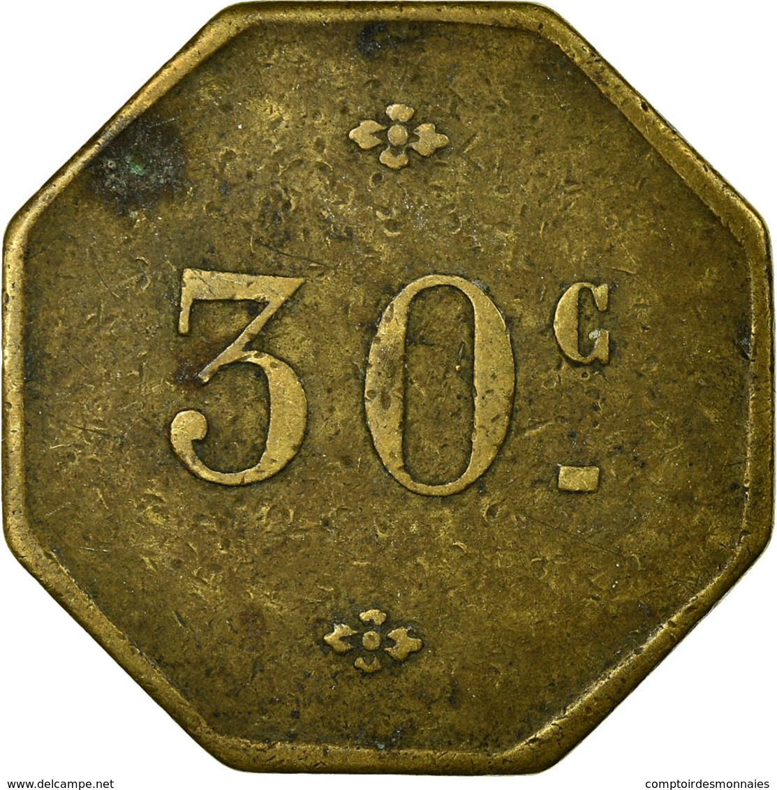 Monnaie, France, Grande Brasserie Lorraine, Nancy, 30 Centimes, TTB, Laiton - Monétaires / De Nécessité