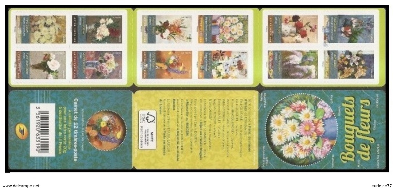 France 2015 - Bouquets De Fleurs ** Stamp Booklet Mnh - Cruz Roja