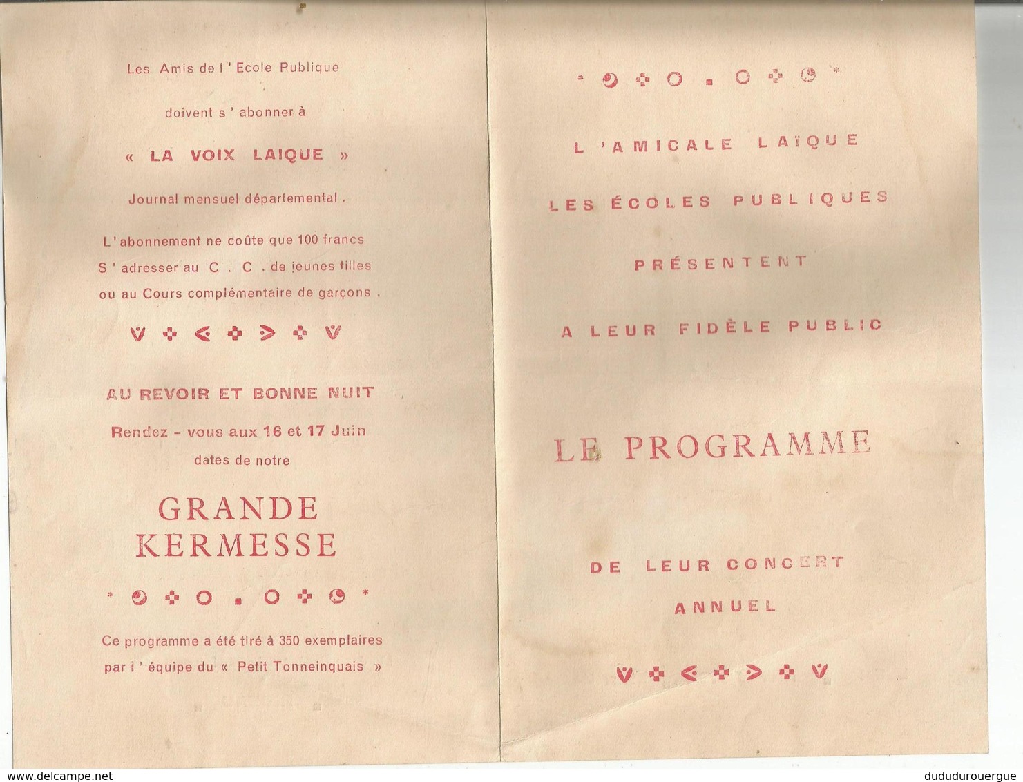 TONNEINS : AMICALE LAÏQUE DES ECOLES PUBLIQUES : LE PROGRAMME DE LEUR CONCERT ANNUEL - Programas