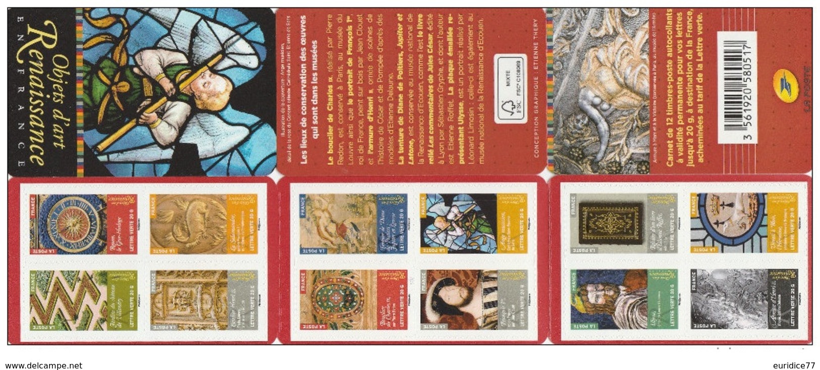 France 2014 - Objets D'art Renaissance ** Stamp Booklet Mnh - Nuevos