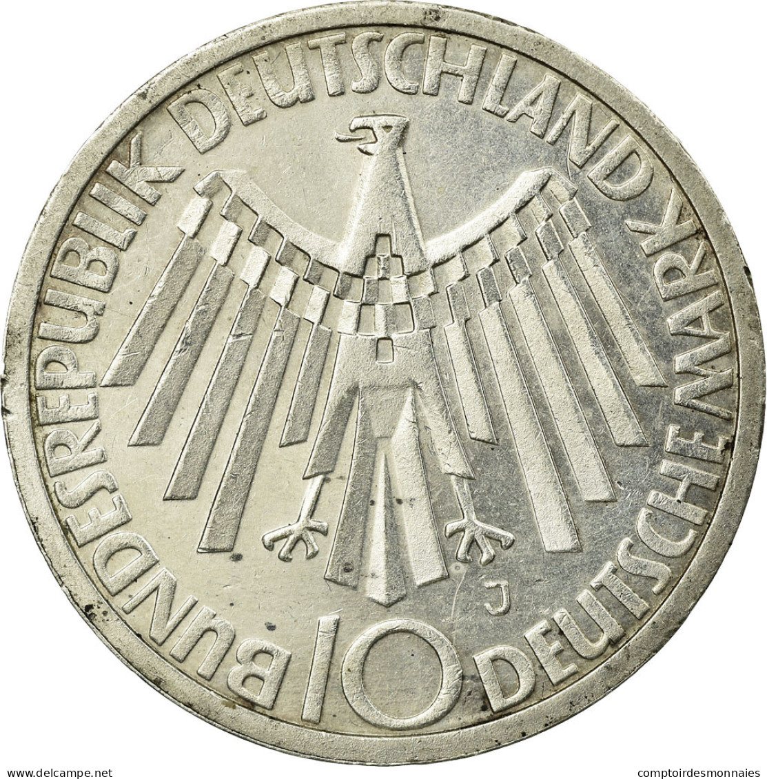 Monnaie, République Fédérale Allemande, 10 Mark, 1972, Hamburg, SUP, Argent - Autres & Non Classés