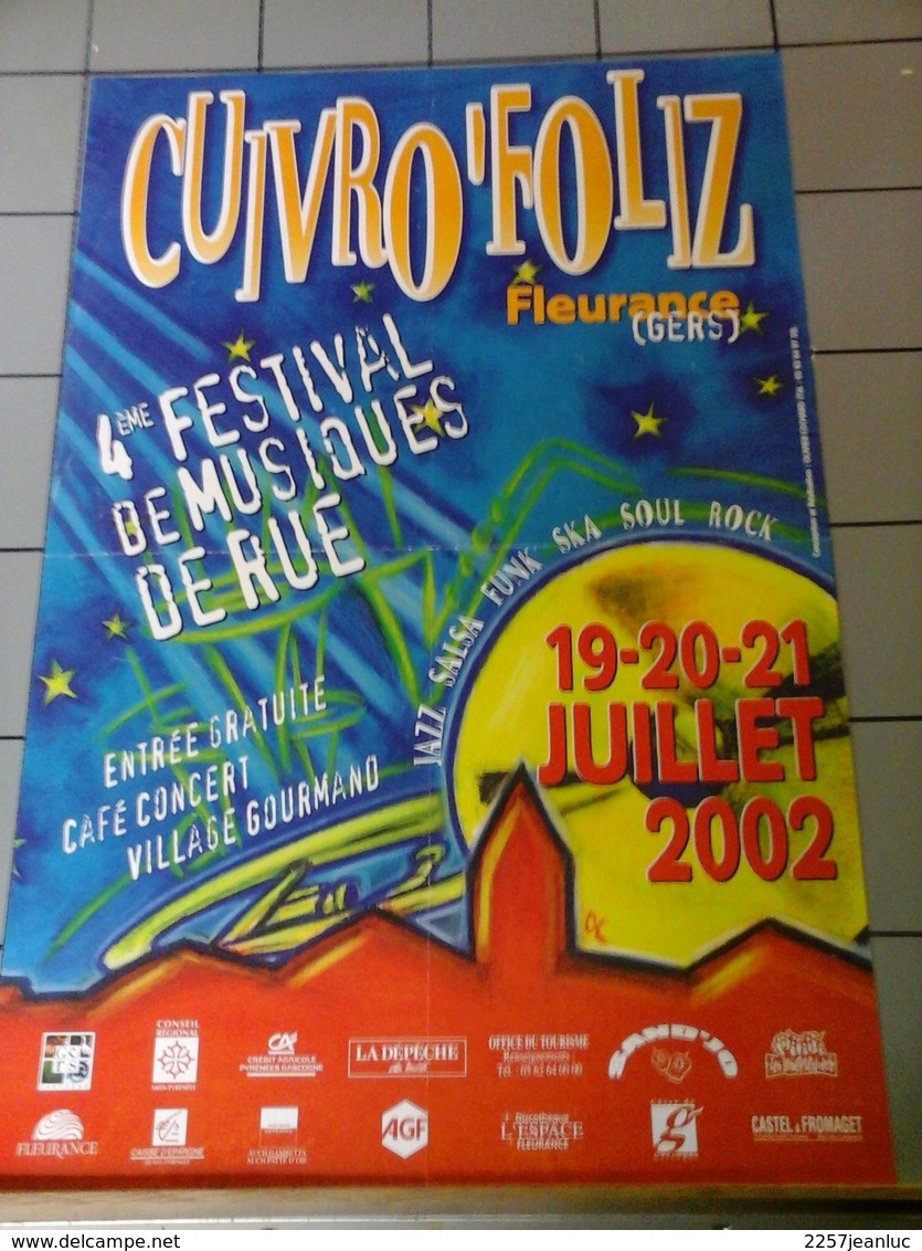 Affiches - Cuivro'Foliz - Fleurence Gers 4 ème Festival De Musiques De  Rue En 2002. - Affiches & Posters