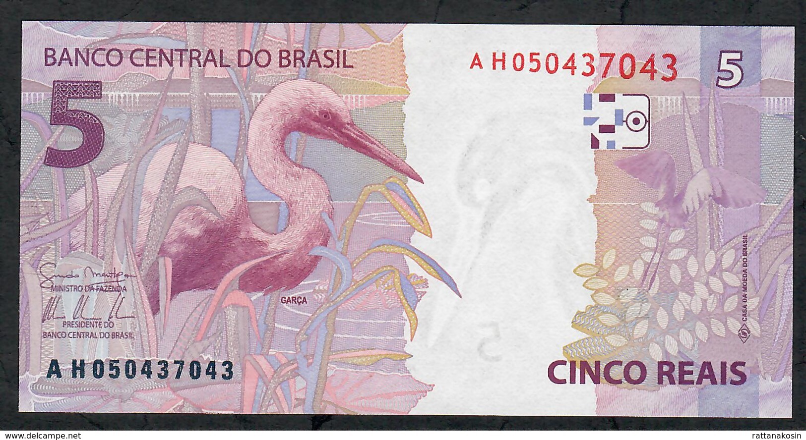 BRAZIL P253a 5 REAIS 2010  # AH Sign.Mantega / Tombini  UNC - Brazil