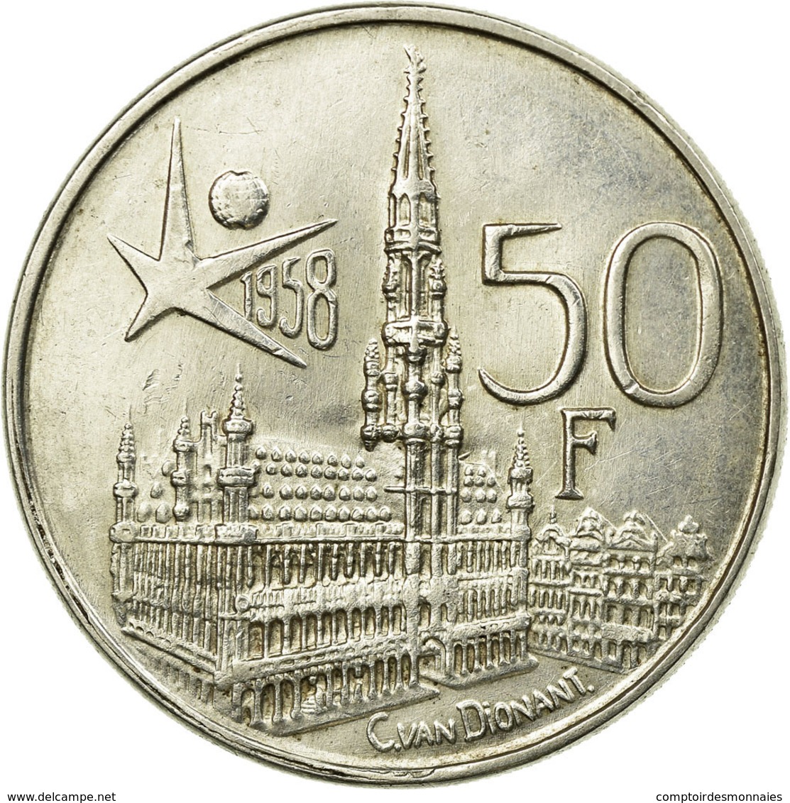 Monnaie, Belgique, 50 Francs, 50 Frank, 1958, SUP, Argent, KM:150.1 - 50 Francs