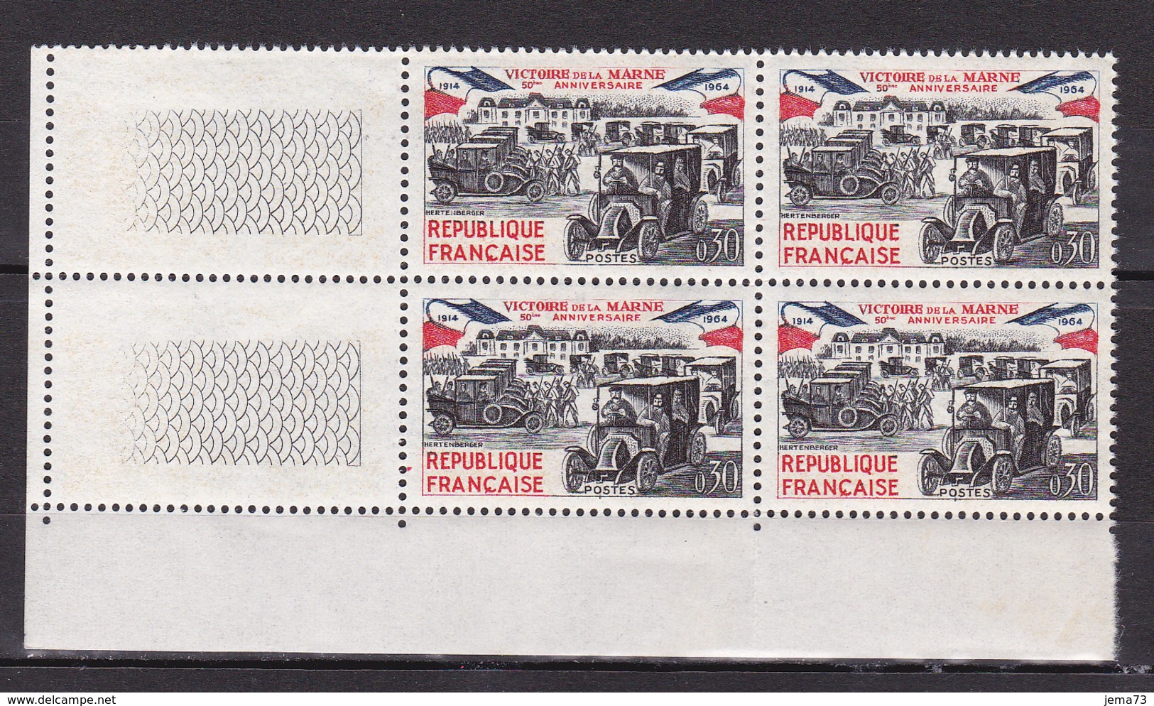 N° 1429 Cinquantenaire De La Victoire De La Marne: Beau Bloc De 4  Timbres Neuf Impeccable - Neufs