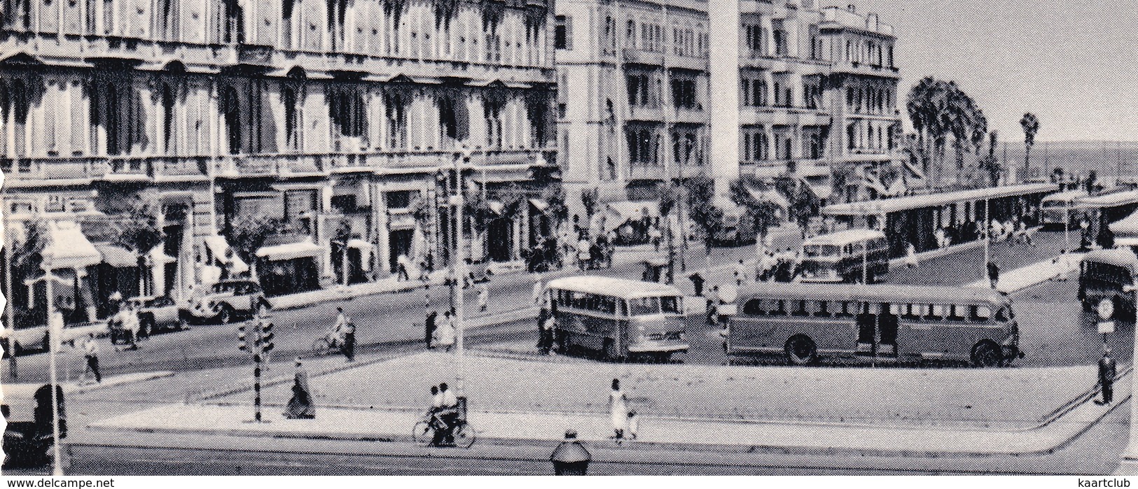 Alexandria: OLDTIMER AUTOBUSES, TAXI'S, CARS - Ahmed Oraby Square - (Egypt) - Toerisme