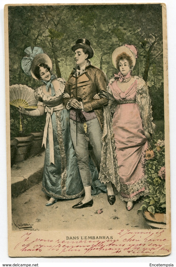 CPA - Carte Postale - Fantaisie - 2 Femmes Et Un Homme - Scène Galante - 1905 (C8665) - Couples