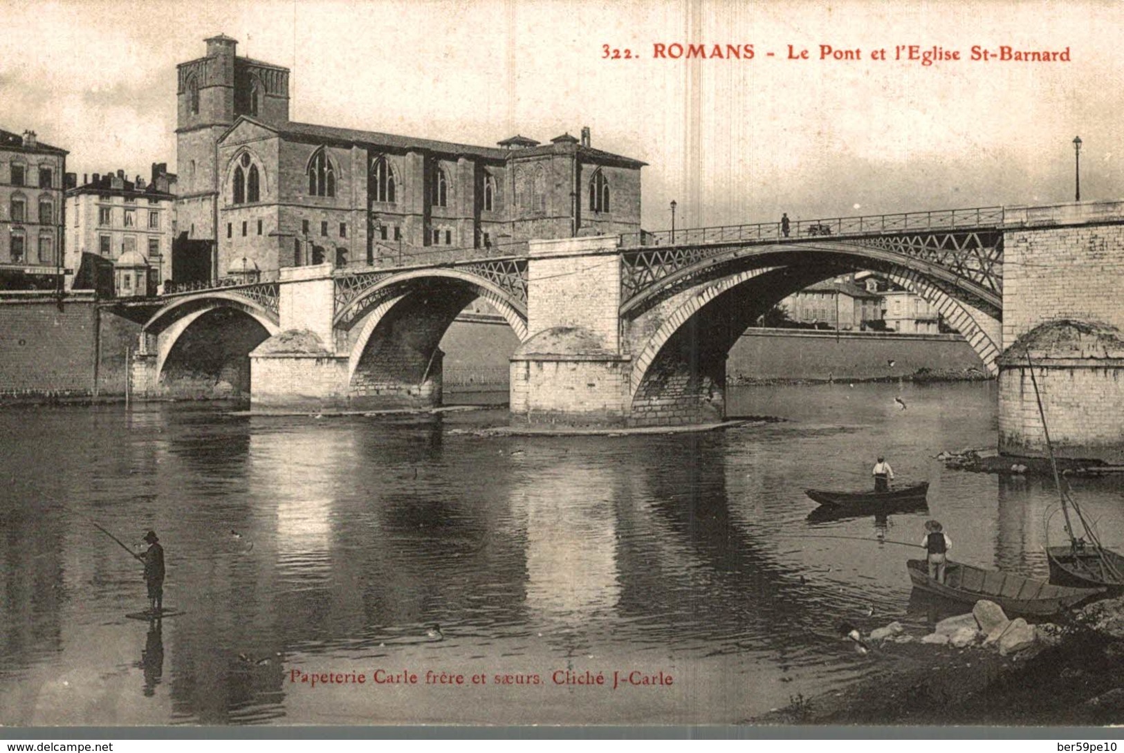 26 ROMANS  LE PONT ET L'EGLISE SAINT-BARNARD - Romans Sur Isere