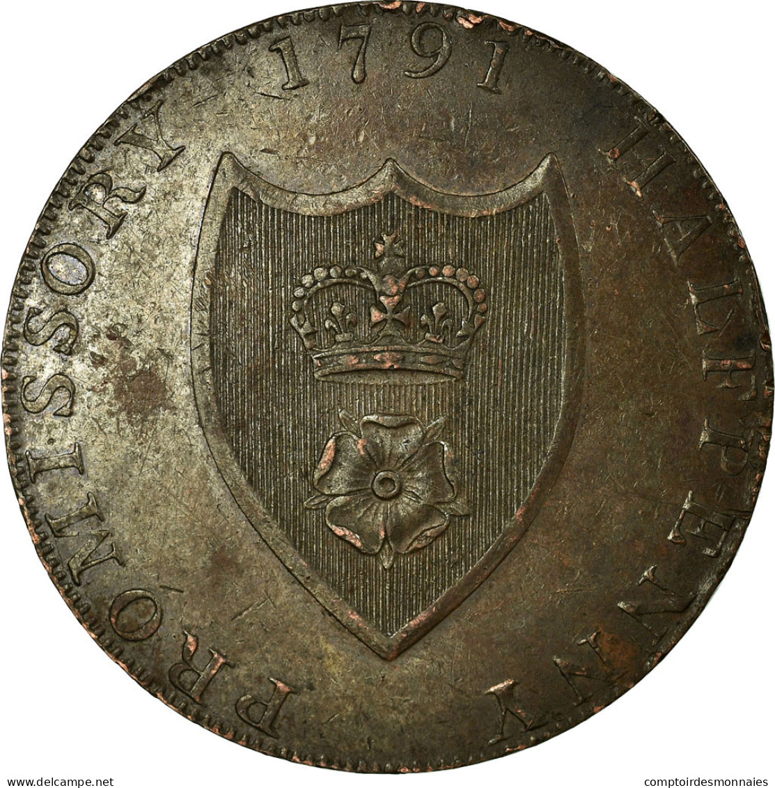 Monnaie, Grande-Bretagne, Hampshire, Halfpenny Token, 1791, Southampton, Rare - Andere & Zonder Classificatie