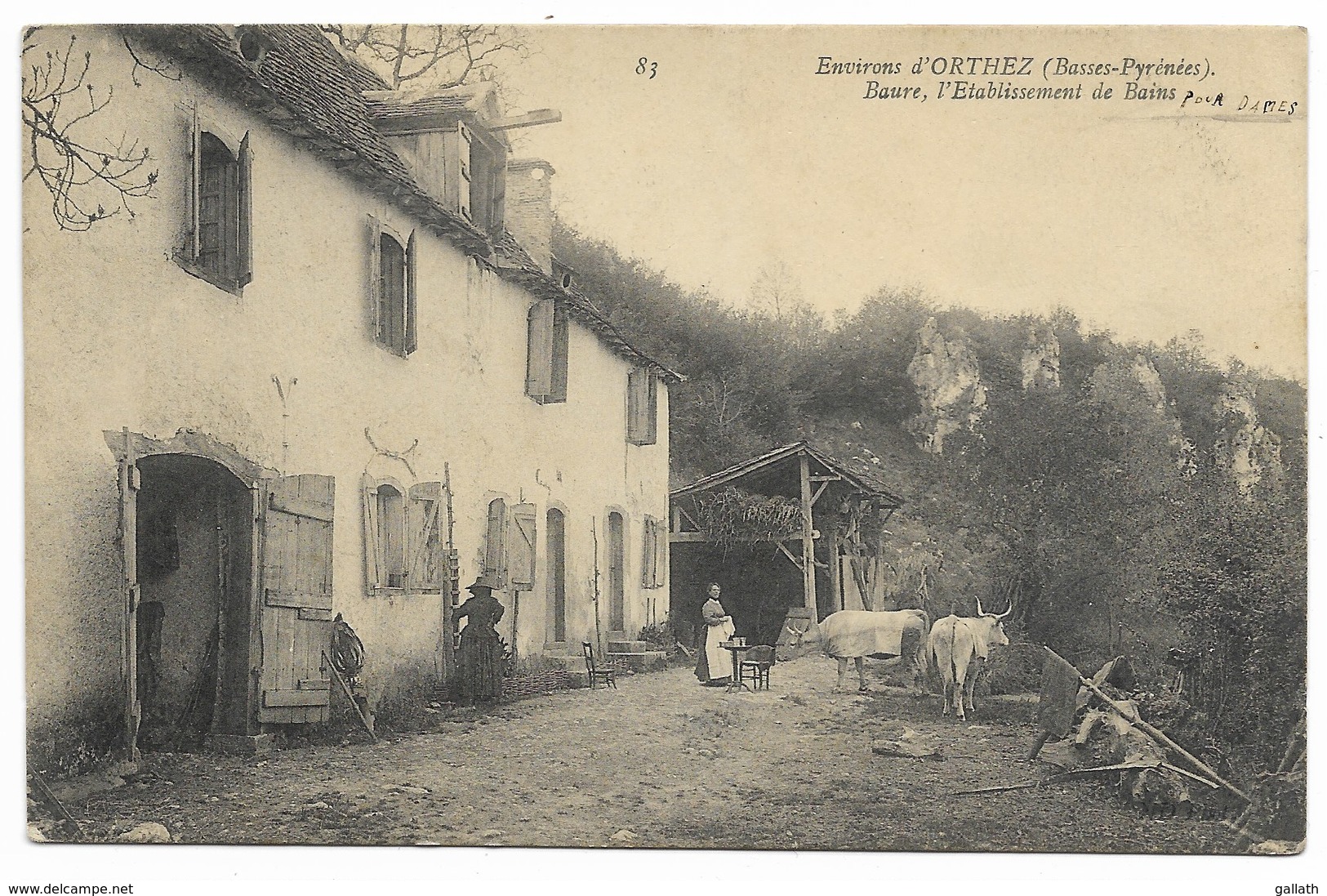 64-BAURE-Etablissement De Bains (pour Dames)...1909  Animé - Autres & Non Classés