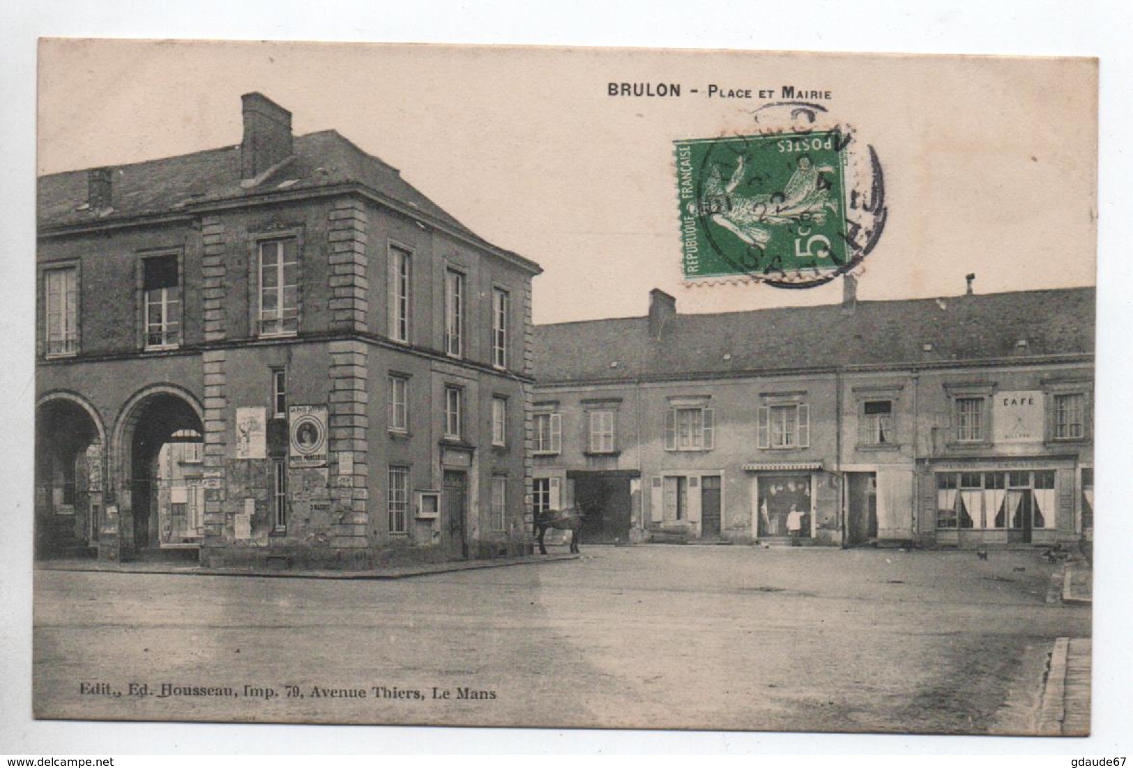 BRULON (72) - PLACE ET MAIRIE - Brulon