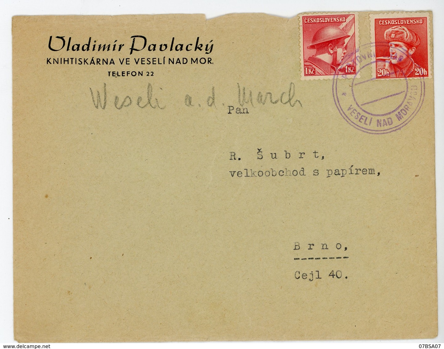 TCHECOSLOVAQUIE 45 X ENV 1945 / 1946 SUPERBE LETTRE VOIR LES SCANS INDIVIDUELS POIDS 550 GRAMMES APRES EMBALLAGE - Lettres & Documents