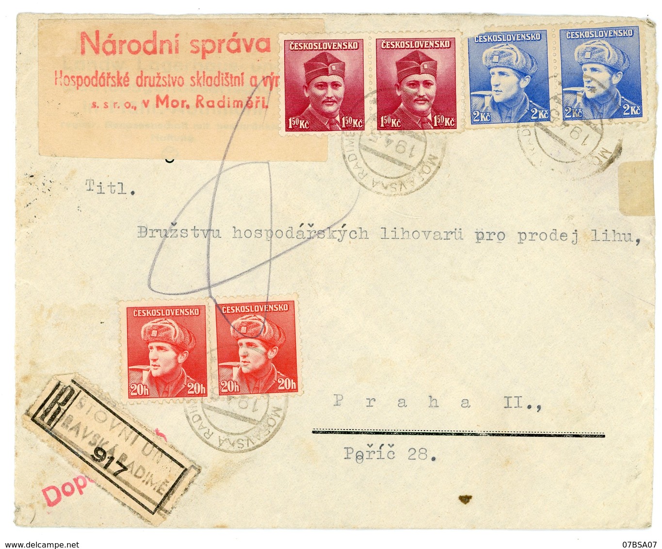 TCHECOSLOVAQUIE 45 X ENV 1945 / 1946 SUPERBE LETTRE VOIR LES SCANS INDIVIDUELS POIDS 550 GRAMMES APRES EMBALLAGE