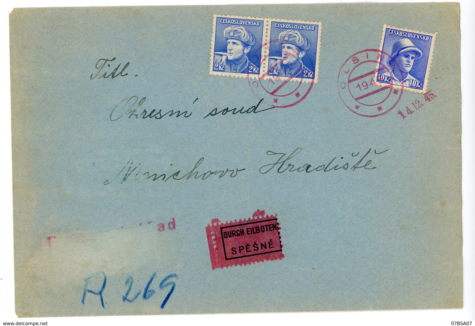 TCHECOSLOVAQUIE 45 X ENV 1945 / 1946 SUPERBE LETTRE VOIR LES SCANS INDIVIDUELS POIDS 550 GRAMMES APRES EMBALLAGE