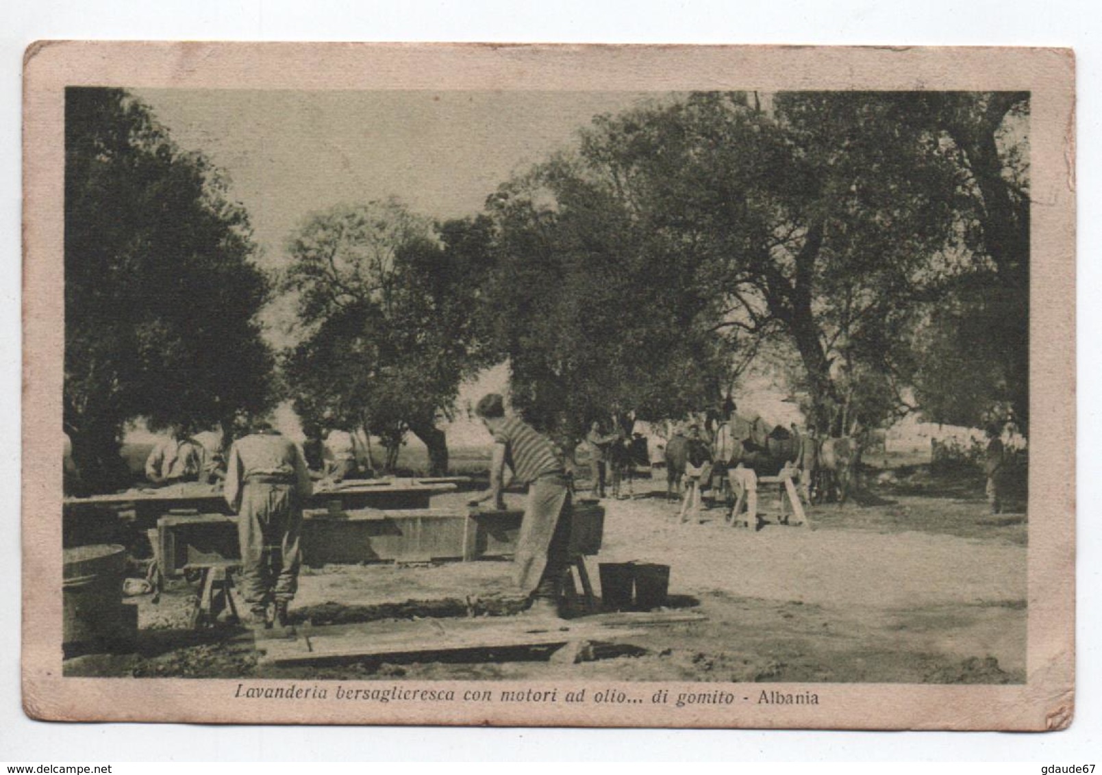 ALBANIA / ALBANIE - LAVANDERIA BERSAGLIERESCA CON MOTORI AD OLIO DI GOMITO - Albanie