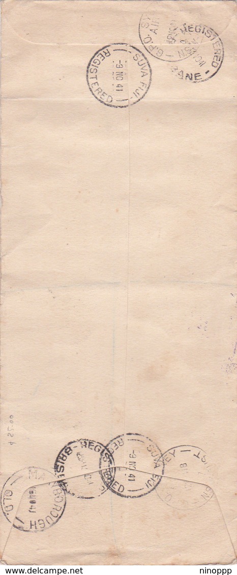 Fiji 1941 Registered Air Mail Cover To Australia - Fiji (1970-...)