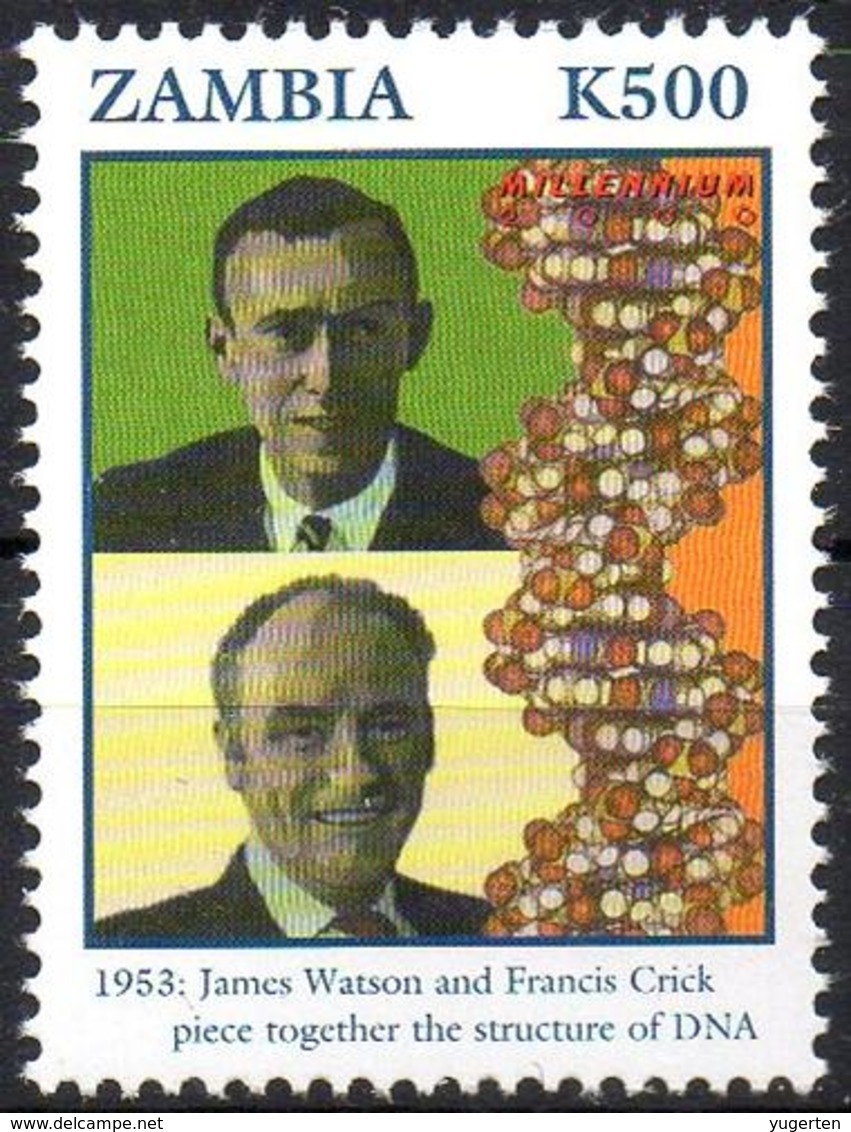 ZAMBIA 1v MNH** Watson & Crick - DNA Structure - ADN - Genetic Génétique Genética Health Médecine Medicine Medicina - Medicine