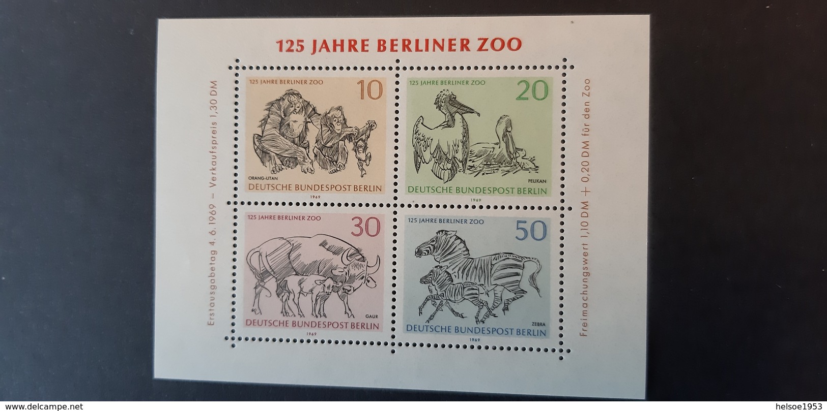 Deutschland Westberlin 1969- Block 2 125 Jahre Berliner Zoo MiNr. 339-341 **postfrisch - Blokken