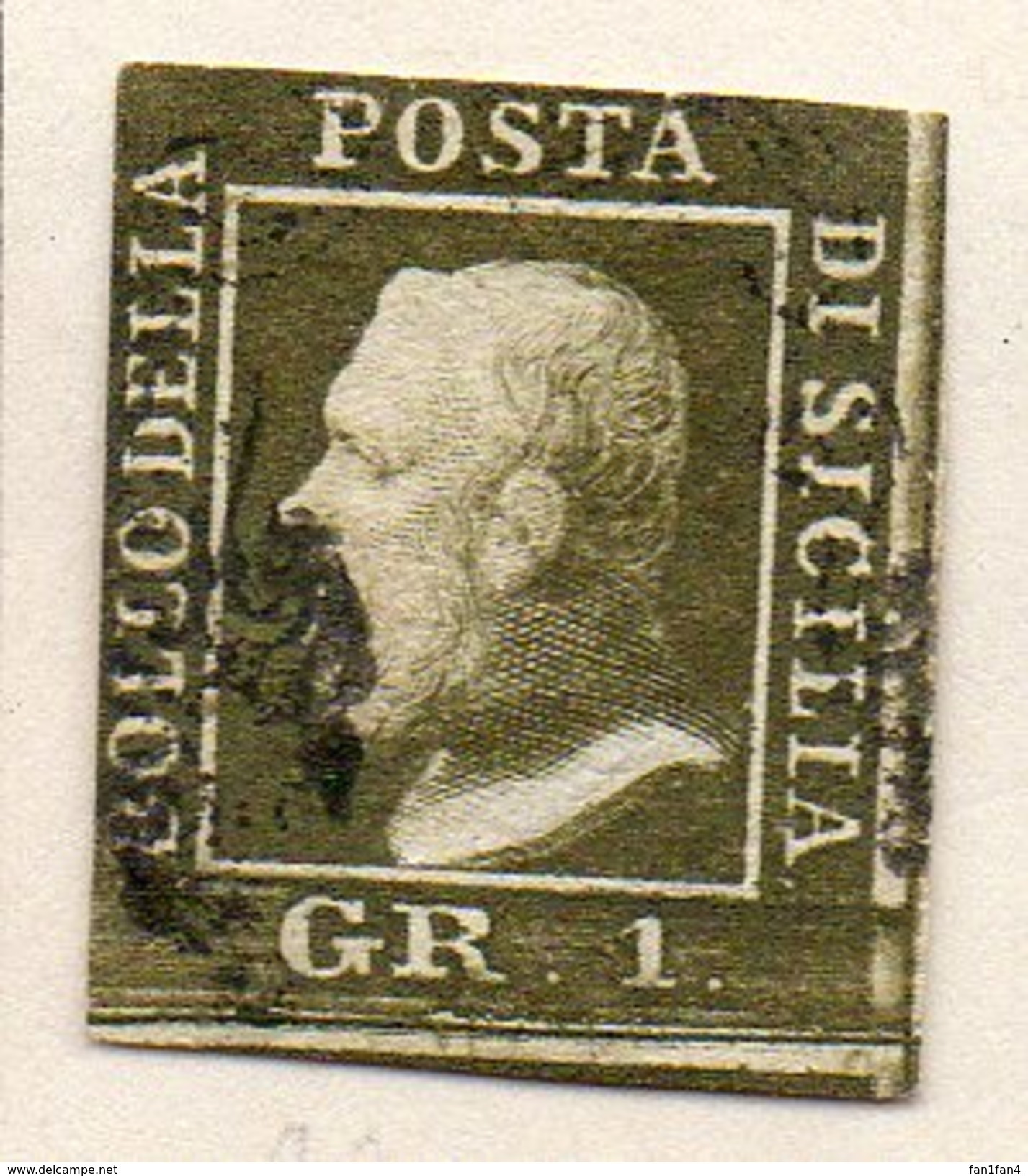 ITALIE (Anciens états) - 1859 - Sicile (Ferdinand II) - N° 19 -1 G. Vert-olive - Sicilia