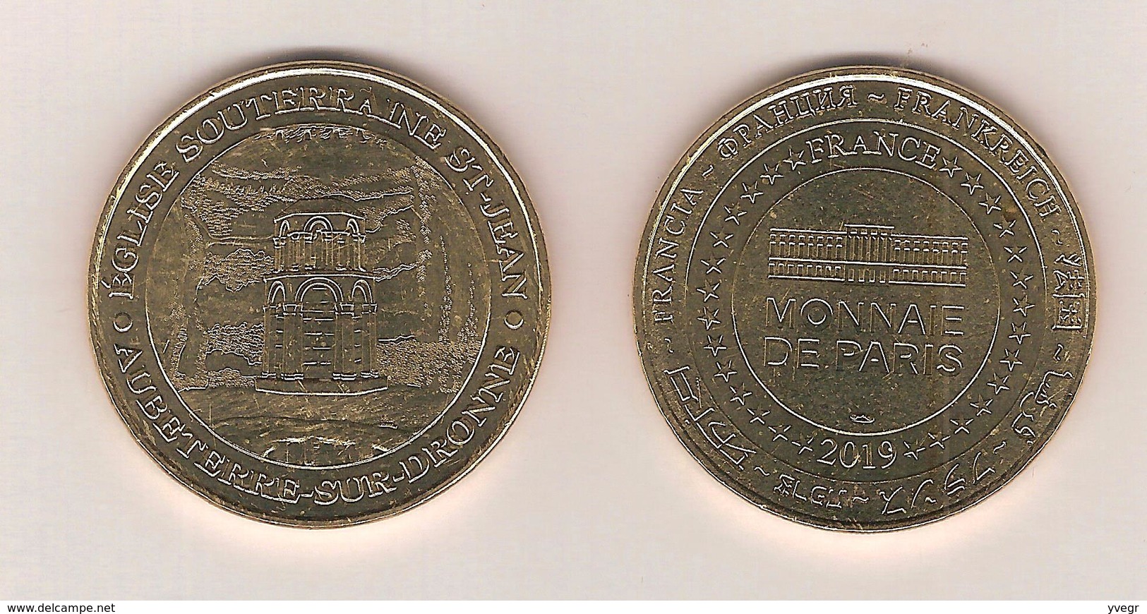 Médaille Touristique / Monnaie De Paris 16 Aubeterre Sur Dronne - Eglise Souterraine St-Jean 2019 - 2019