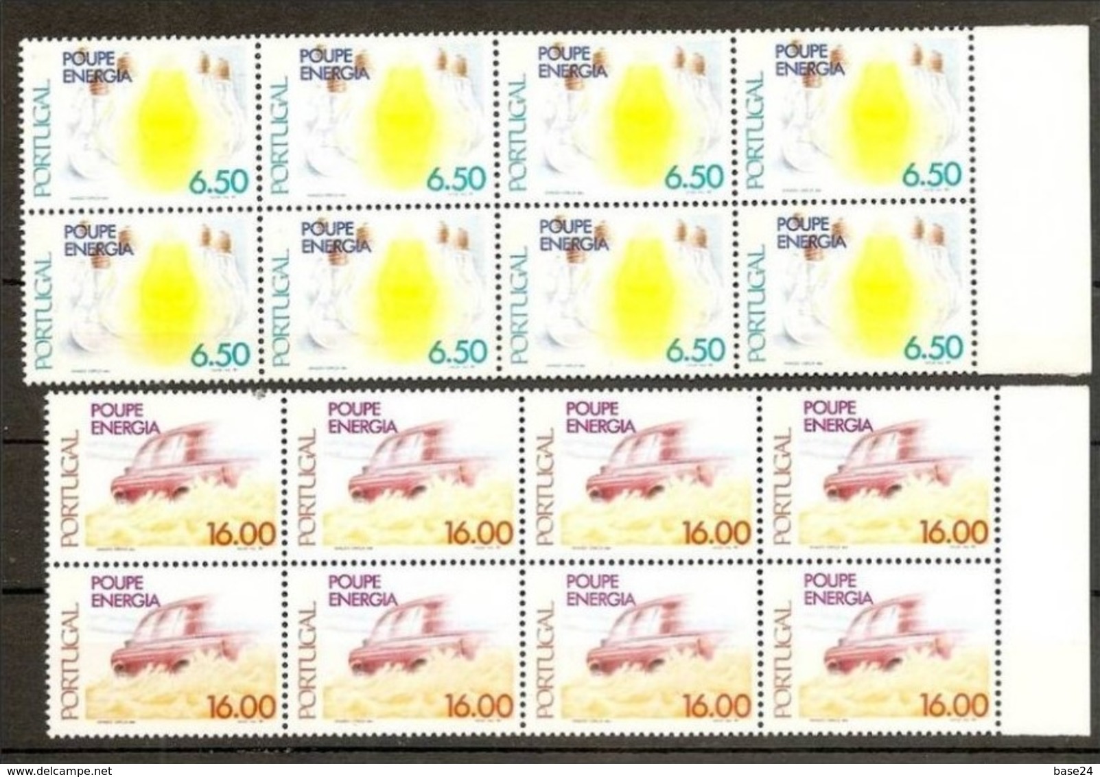 1980 Portogallo Portugal RISPARMIO ENERGIA  ENERGY SAVING 8 Serie Di 2v. MNH** In Blocco - Protezione Dell'Ambiente & Clima