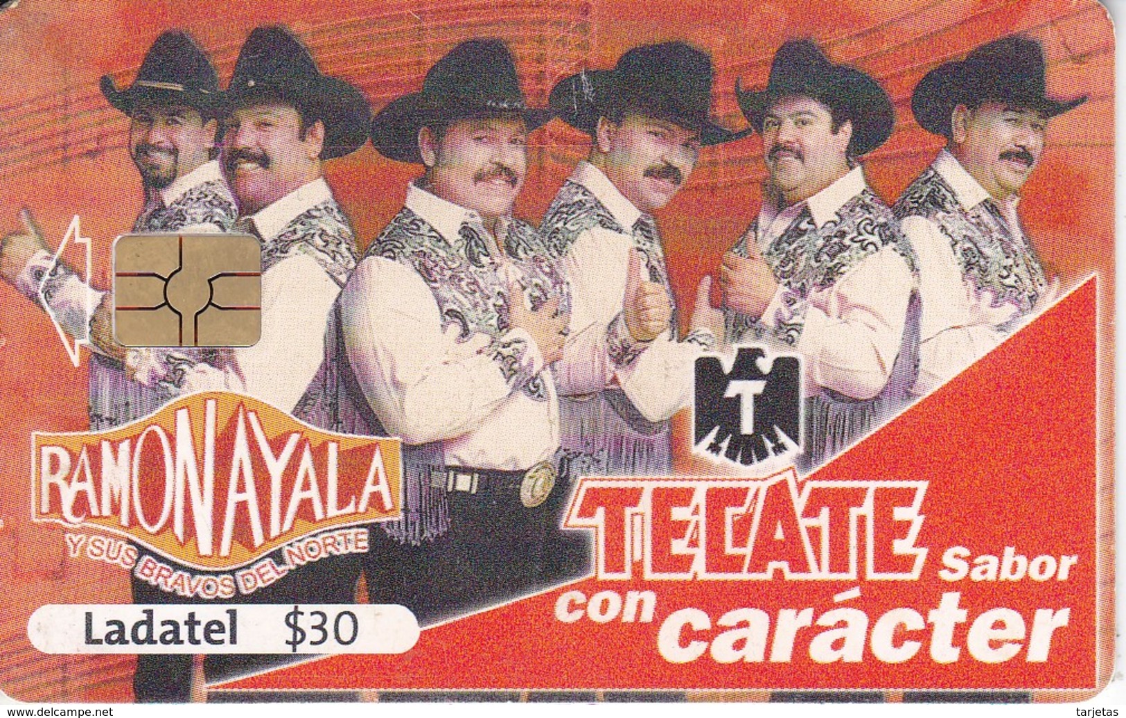 TARJETA DE MEXICO DE CERVEZA TECATE (BEER) GRUPO MUSICAL RAMON AYALA - Publicidad