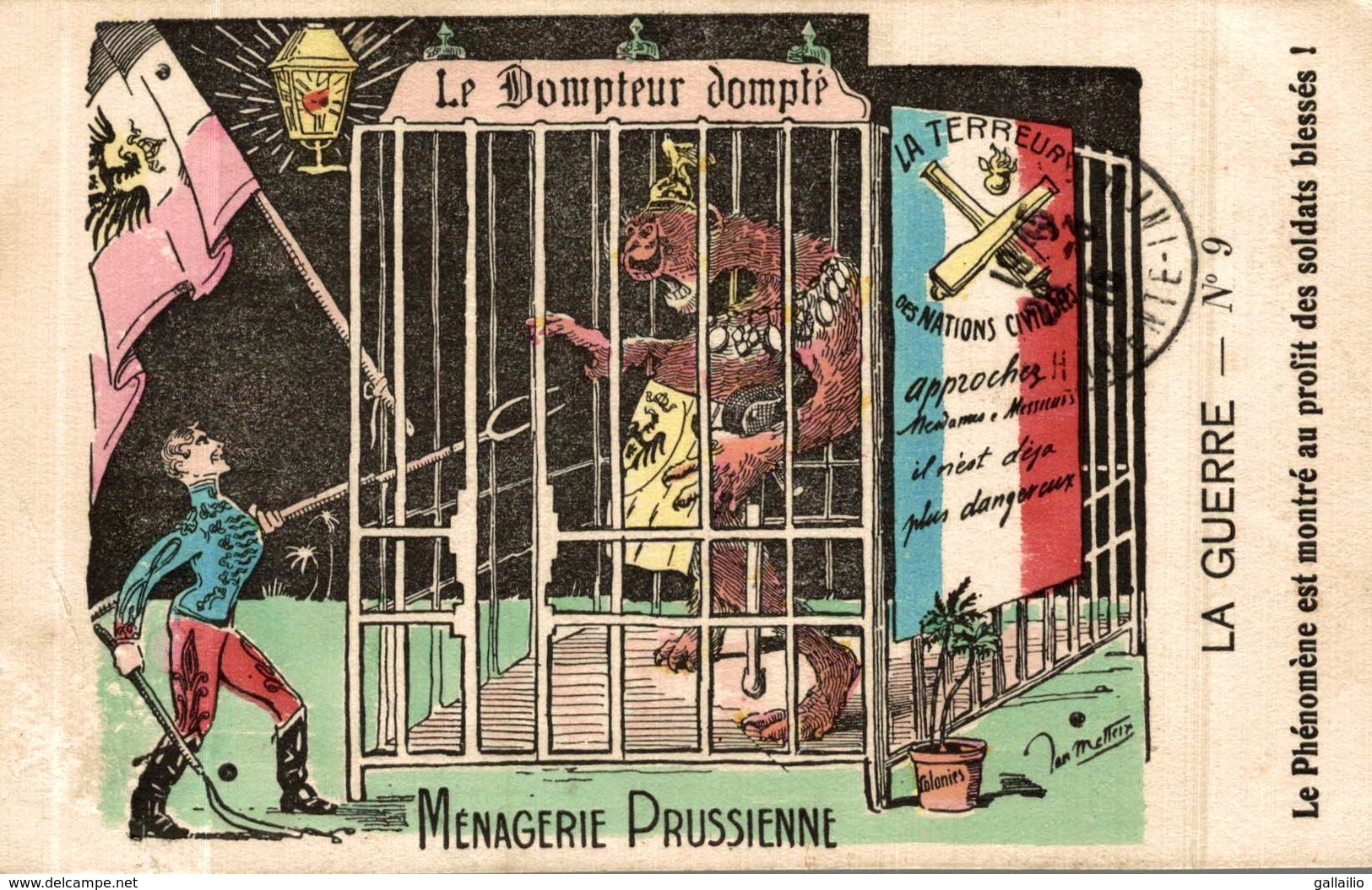 LE DOMPTEUR DOMPTE MENAGERIE PRUSSIENNE ILLUSTRATION SIGNEE METTEIX - Patrióticos