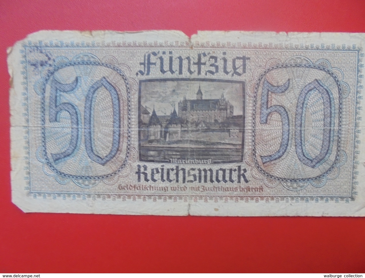 3eme REICH 50 MARK 1940-45+CONTRE-MARQUE CIRCULER (B.1) - 50 Reichsmark