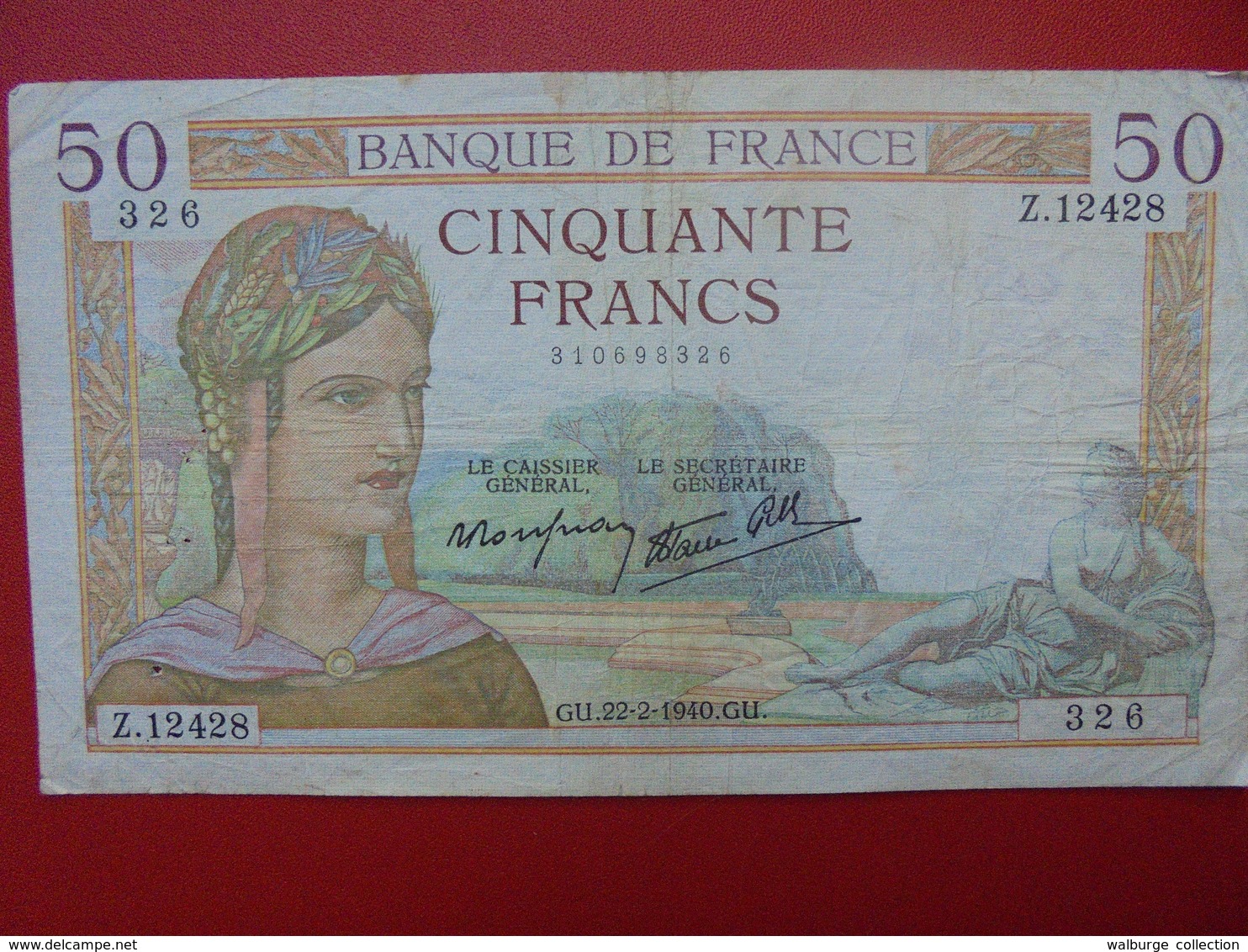 FRANCE 50 FRANCS 1940 CIRCULER (B.1) - 50 F 1934-1940 ''Cérès''