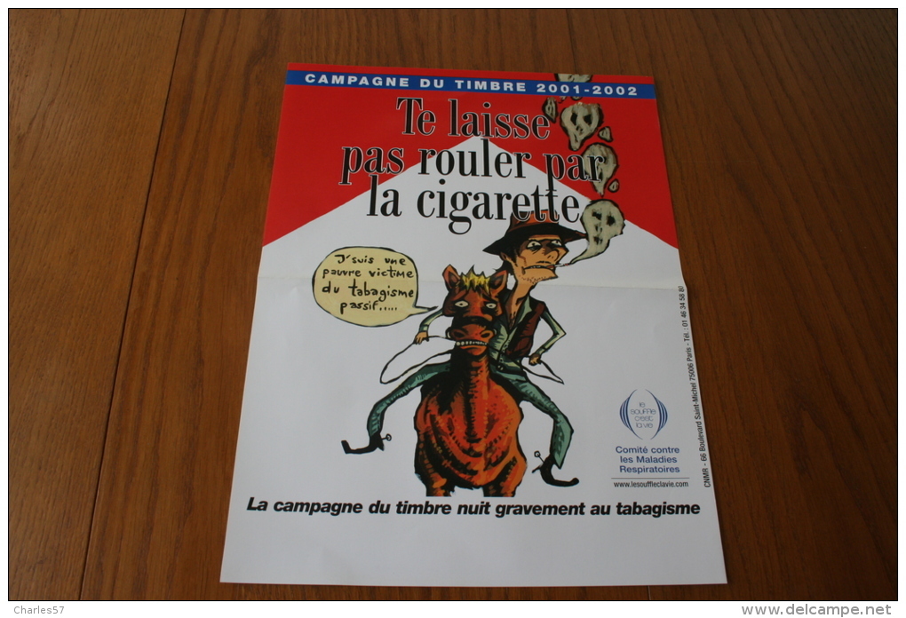 Erinnophilie: Affiche 300x400mm  "Te Laisse Pas Rouler Par La Cigarette" - Antituberculeux
