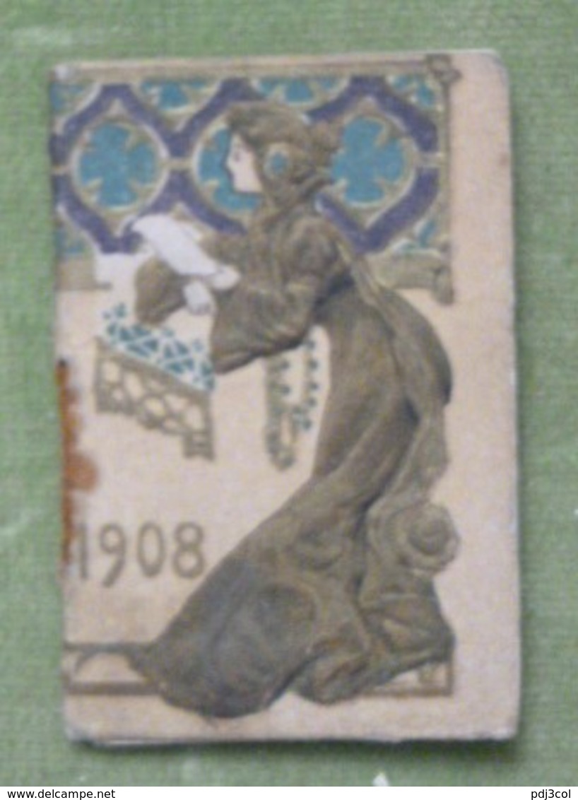 Mini Calendrier - 1908 - Chicorée Extra - A La Belle Jardinière - C. Bériot à Lille - Kleinformat : 1901-20