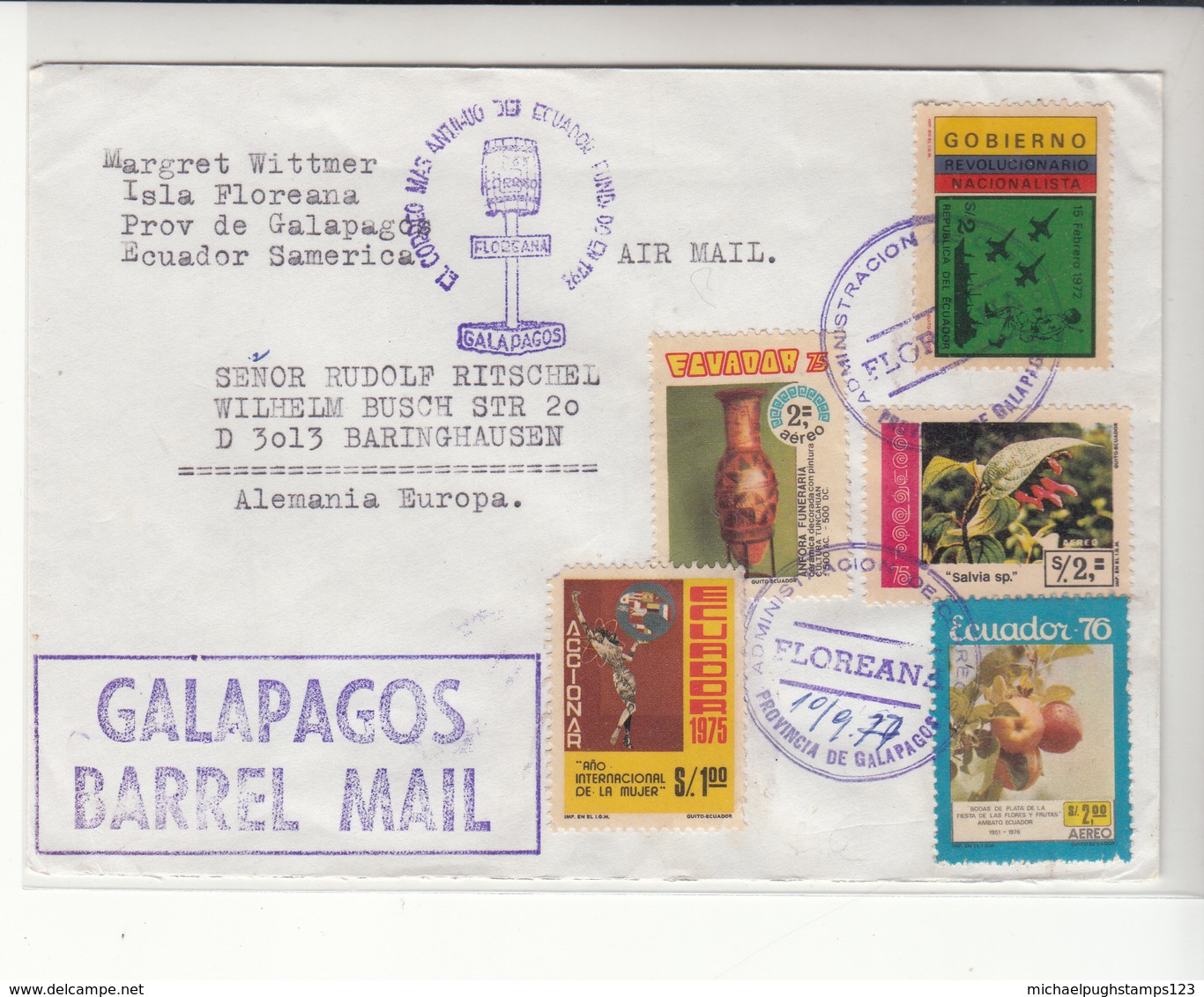 Ecuador / Galapagos Barrel Mail / Airmail - Ecuador