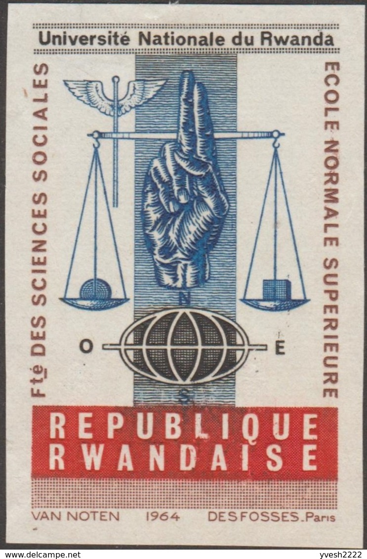 Rwanda 1965 COB 84/91. 25 Essais De Couleurs. Université Du Rwanda, Mathématiques Racine, Médecine, Chimie, Droit - Chimie