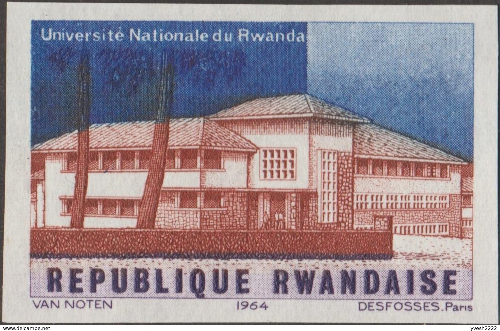 Rwanda 1965 COB 84/91. 25 essais de couleurs. Université du Rwanda, mathématiques racine, médecine, chimie, droit