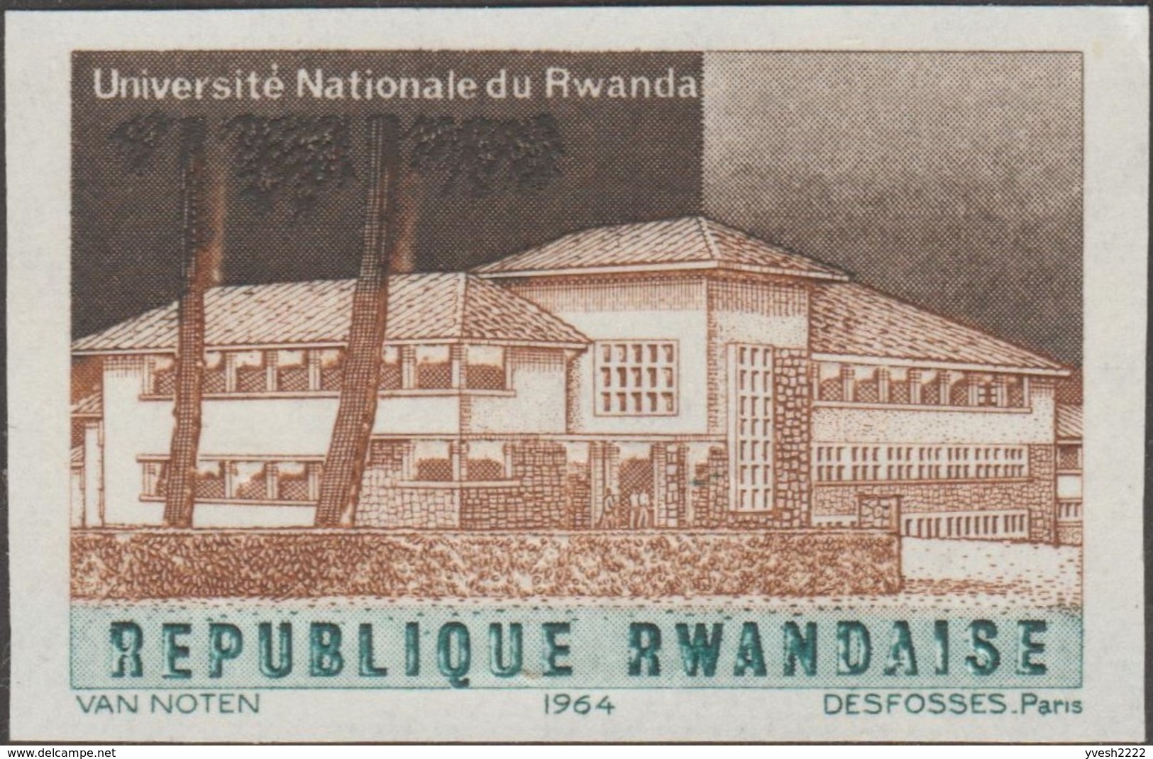 Rwanda 1965 COB 84/91. 25 essais de couleurs. Université du Rwanda, mathématiques racine, médecine, chimie, droit