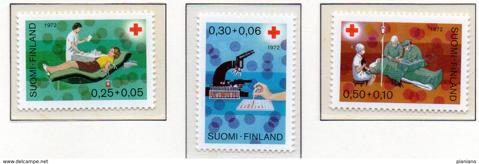 PIA - FINLANDIA  - 1970 : Pro Croce Rossa- Trasfusioni Di Sangue - (Yv 671-73) - Primo Soccorso