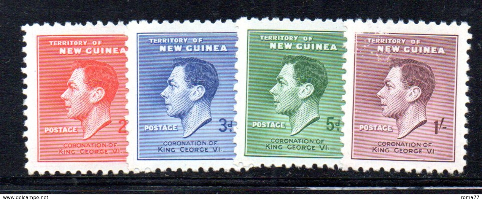 APR1181 - NUOVA GUINEA 1937 ,  Yvert N. 58/61  ***  (2380A)  INCORONAZIONE - Papua Nuova Guinea