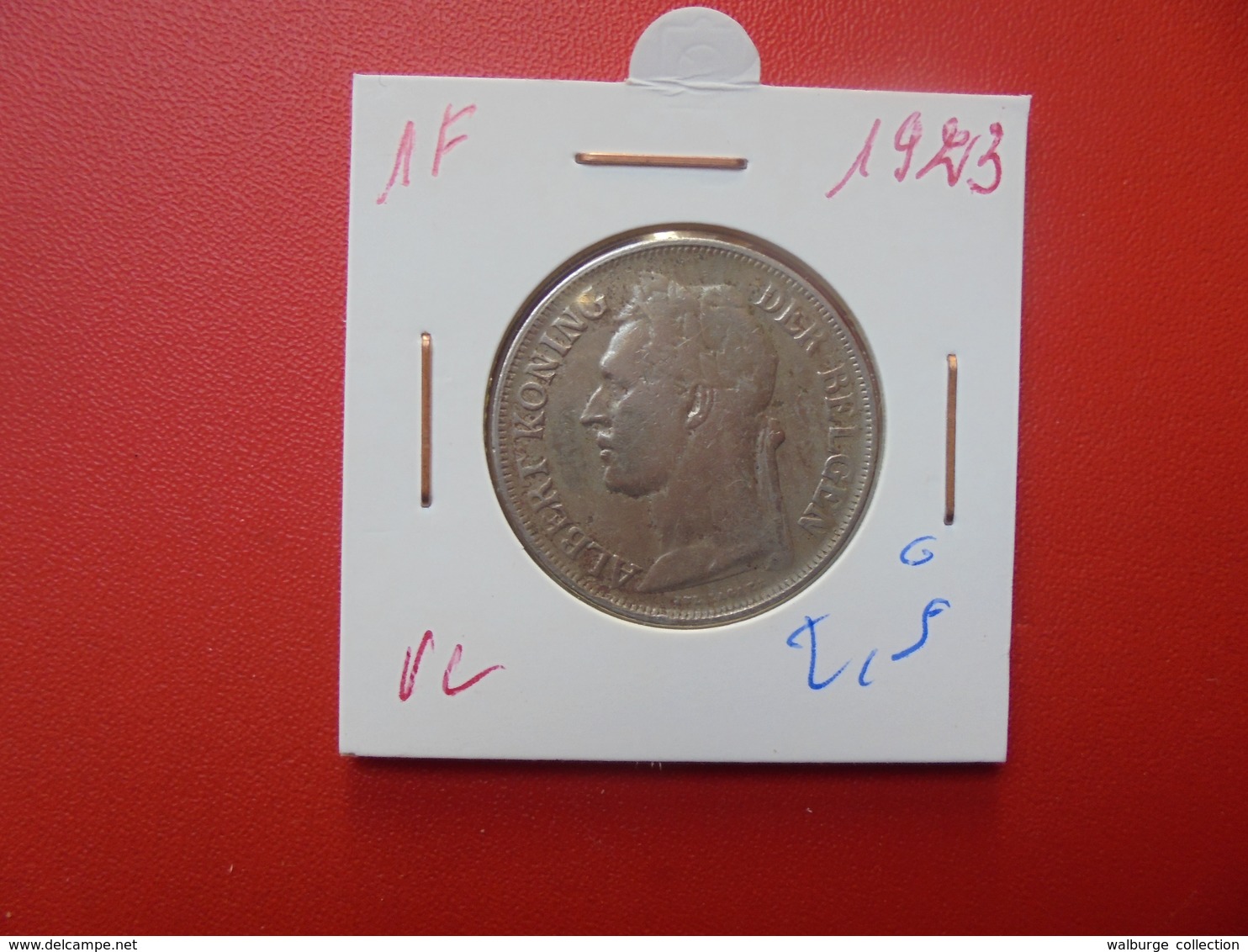 CONGO BELGE 1 FRANC 1923 VL - 1910-1934: Albert I