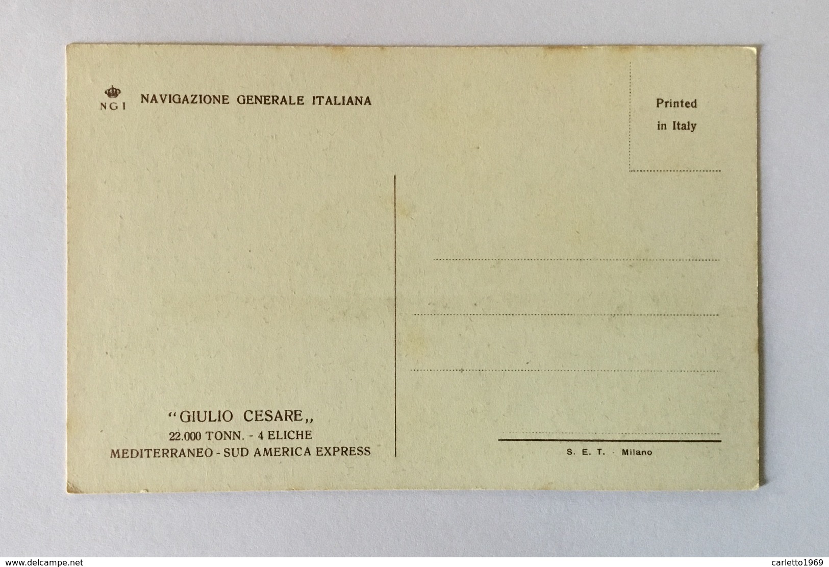 PIROSCAFO GIULIO CESARE - MEDITERRANEO- SUD AMERICA EXPRESS NV FP - Paquebots