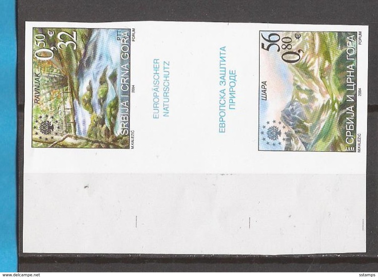 2004 3204-05 NATURSCHUTZ PROTEKTION NATURA EUROPA JUGOSLAVIJA SERBIA SRBIJA MONTENEGRO RRR IMPERFORATE MNH SELTEN - Serbia