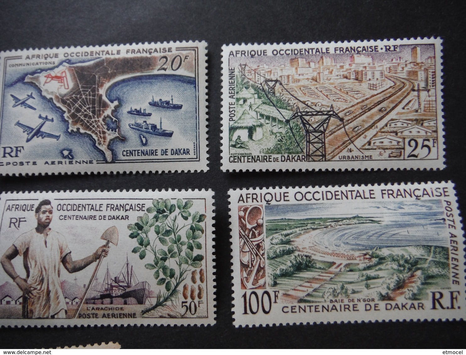 Timbres Coloniaux X 8 - AOF - Centenaire De Dakar X6 - Poste Aérienne - Nuovi