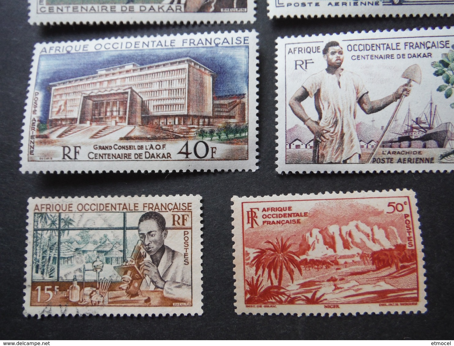 Timbres Coloniaux X 8 - AOF - Centenaire De Dakar X6 - Poste Aérienne - Nuovi