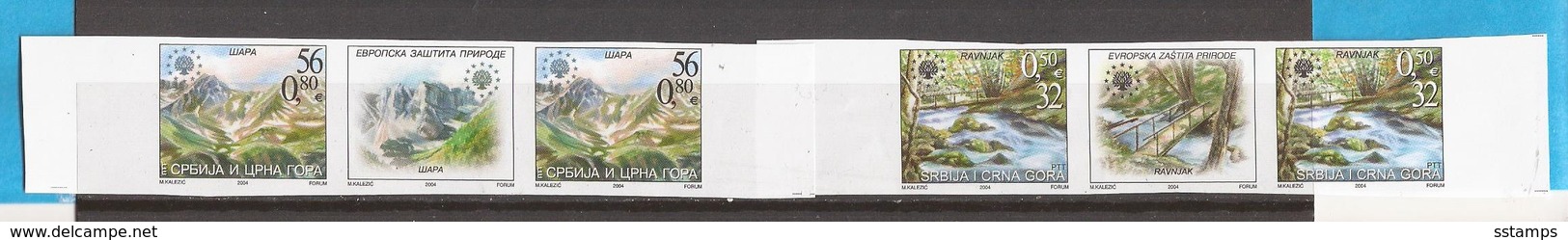 2004 3204-05 NATURSCHUTZ PROTEKTION NATURA EUROPA JUGOSLAVIJA SERBIA SRBIJA MONTENEGRO RRR IMPERFORATE MNH SELTEN - Environment & Climate Protection