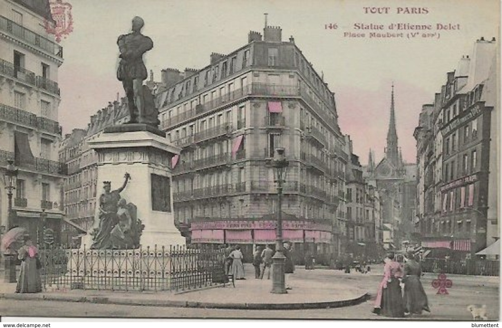 CPA 146 - TOUT PARIS Statue D'Etienne Dolet Place Maubert (Vème) Ed. FLEURY - Paris (05)